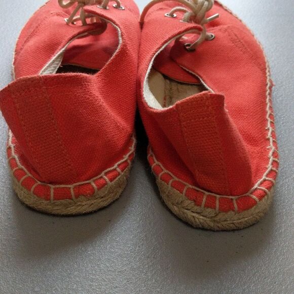 Soludos orange Derby lace up casual summer sneaker espidrille 10 - Picture 6 of 12